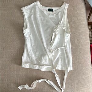 Geel sleeveless tie top